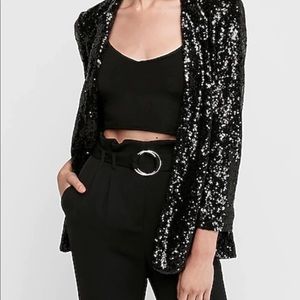 NWT Express Sequin Boyfriend Blazer